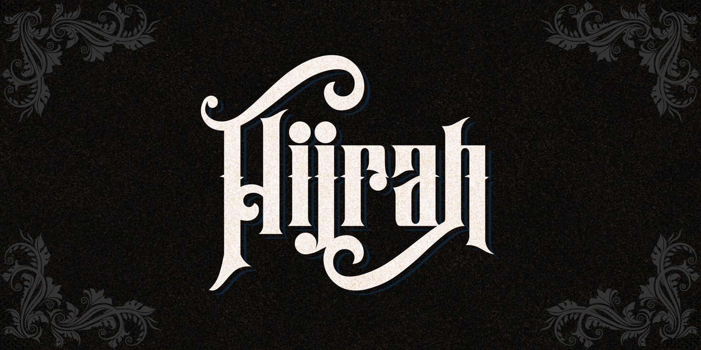 Hijrah Stamped Font preview